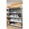 Image 2 : 3 X 5 TIER METAL SHELVING UNITS WITH MESH SURROUND APPROX 6' X 4' X 1.5' (CONTENTS NOT INCLUDED)