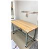 Image 3 : SOLID WOOD TOP MOBILE TABLE APPROX 5' X 30"