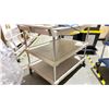Image 2 : 3 TIER BEIGE AND CHROME ROLLING CART (CONTENTS NOT INCLUDED)