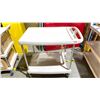 Image 2 : 2 TIER BEIGE AND CHROME ROLLING CART (CONTENTS NOT INCLUDED)