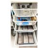 Image 3 : 2 TIER SQUARE METRO RACK WITH CONTENTS (DISPOSABLE SAMPLE TUBES AND EP TIPS, 4 DRAWER METAL