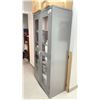 Image 1 : GREY ULINE METAL GLASS FRONT 2 DOOR MEDICAL SUPPLY CABINET (CONTENTS NOT INCLUDED)