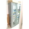 Image 2 : GREY ULINE METAL GLASS FRONT 2 DOOR MEDICAL SUPPLY CABINET (CONTENTS NOT INCLUDED)