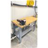 Image 2 : ADJUSTABLE HEIGHT WORKBENCH WITH MECHANICS VISE APPROX 48 X 24"