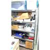 Image 1 : GREY METAL 5 TIER SHELF RACKING UNIT WITH CONTENTS; MISC HARDWARE, PARTS, AND MORE
