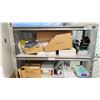 Image 2 : GREY METAL 5 TIER SHELF RACKING UNIT WITH CONTENTS; MISC HARDWARE, PARTS, AND MORE