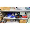 Image 3 : GREY METAL 5 TIER SHELF RACKING UNIT WITH CONTENTS; MISC HARDWARE, PARTS, AND MORE