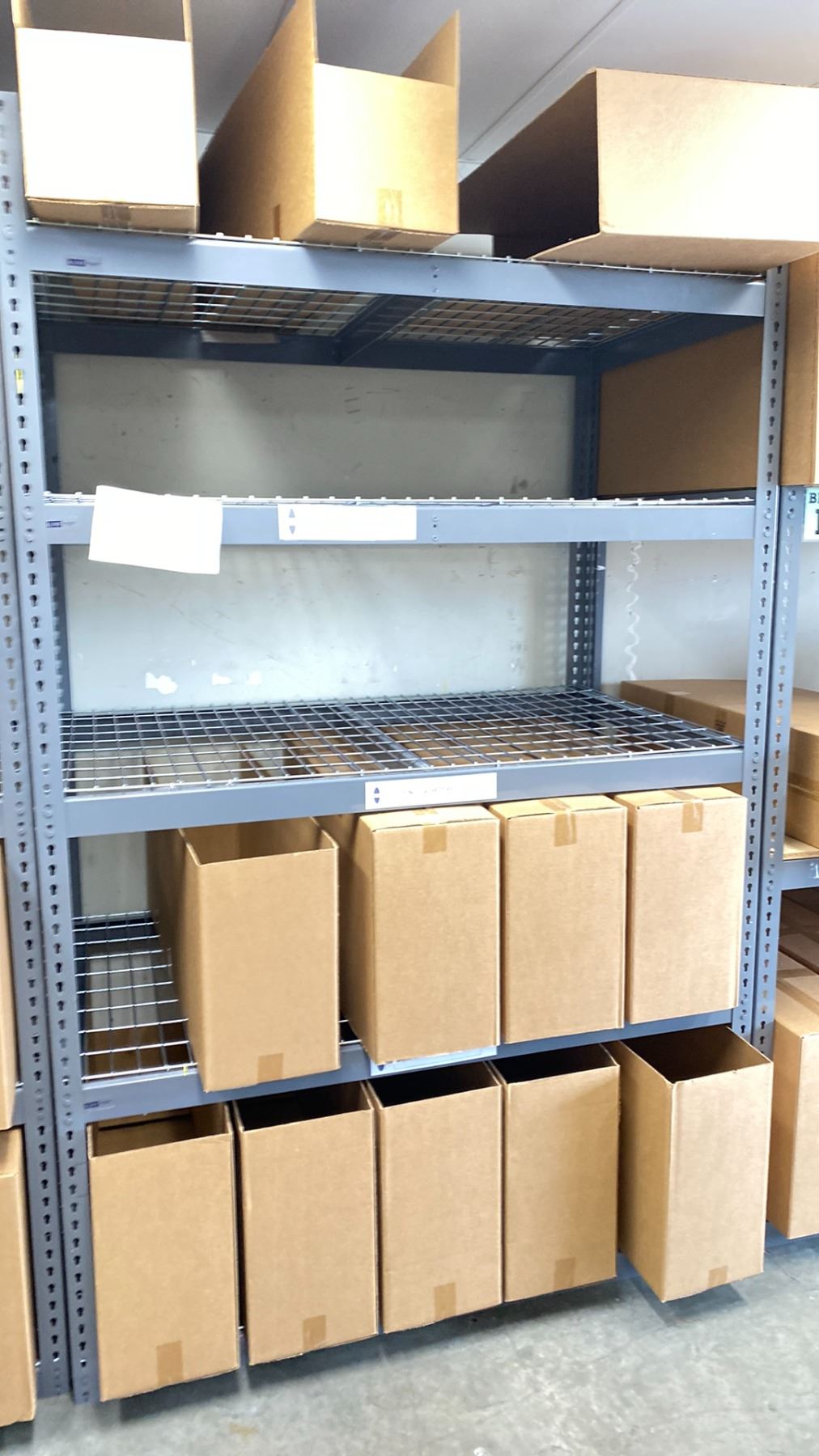 ULINE SHELF RACKING UNITS WITH 4 MESH DECK SHELVES APPROX 60.5 X 37 X ...