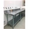 Image 2 : EFI STAINLESS STEEL WORK TABLE WITH BACKSPLASH APPROX 7' LONG 3' HIGH 2' DEEP