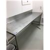 Image 2 : STAINLESS STEEL WORK TABLE WITH BACKSPLASH APPROX 7' LONG 2' HIGH 2' DEEP