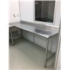 Image 2 : STAINLESS STEEL WORK TABLE WITH BACKSPLASH APPROX 6.5' LONG 1.5' HIGH 2' DEEP