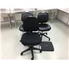 Image 1 : 2 ROLLING OFFICE CHAIRS (1 BIOFIT) 1 BIOFIT STATIONARY CHAIR AND FELLOWS ANTI-FATIQUE WEDGE