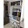 Image 1 : BOOKSHELF WITH CONTENTS; SHIPPING LABLES, HP TONER, OFFICE SUPPLIES AND MORE