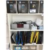Image 3 : BOOKSHELF WITH CONTENTS; SHIPPING LABLES, HP TONER, OFFICE SUPPLIES AND MORE