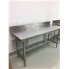 Image 2 : STAINLESS STEEL TABLE WITH BACKSPLASH APPROX 5 X 2 X 2.5"