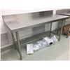 Image 2 : STAINLESS STEEL TABLE WITH BACKSPLASH APPROX 5 X 2 X 2.5"