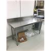 Image 2 : STAINLESS STEEL TABLE WITH BACKSPLASH APPROX 5 X 2 X 2.5"