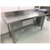 Image 2 : STAINLESS STEEL TABLE WITH BACKSPLASH APPROX 5 X 2 X 2.5"