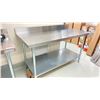 Image 2 : EFI STAINLESS STEEL WORK TABLE WITH BACKSPLASH APPROX 5 X 2.5 X 3'