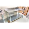 Image 2 : EFI STAINLESS STEEL WORK TABLE WITH BACKSPLASH APPROX 5 X 2.5 X 3'