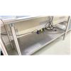 Image 2 : STAINLESS STEEL WORK TABLE APPROX 5' X 2' X 3' (CONTENTS NOT INCLUDED)