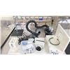 Image 3 : ASSORTED JUGS, HARDWARE, FISH TANK, BEAKERS, BINS AND MORE