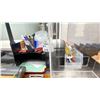 Image 4 : 2 LIGHTED ADJUSTABLE MAGNIFYING GLASSES, 2 PAPER CUTTERS AND LARGE VOLUME OF OFFICE SUPPLIES