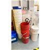 Image 2 : LARGE VOLUME OF 5 GALLON BUCKETS AND 3 BOXES OF LIDS