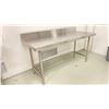 Image 2 : STAINLESS STEEL WORK TABLE WITH BACKSPLASH APPROX 5 X 2 X 2.5'