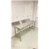 Image 2 : STAINLESS STEEL WORK TABLE WITH BACKSPLASH APPROX 5 X 2 X 2.5'