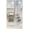 Image 1 : 3 TIER STAINLESS STEEL MOBILE CART AND COSCO COLLAPSIBLE STEPLADDER