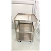 Image 2 : 3 TIER STAINLESS STEEL MOBILE CART AND COSCO COLLAPSIBLE STEPLADDER