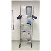 Image 1 : 4 TIER SQUARE MOBILE METRO RACK WITH CONTENTS; FACE SHIELDS, SMALL CONTAINERS AND MORE