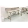 Image 2 : STAINLESS STEEL WORK TABLE WITH BACKSPLASH APPROX 5 X 2 X 2.5'