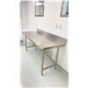 Image 2 : STAINLESS STEEL WORK TABLE WITH BACKSPLASH APPROX 5 X 2 X 2.5'