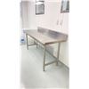 Image 2 : STAINLESS STEEL WORK TABLE WITH BACKSPLASH APPROX 5 X 2 X 2.5'
