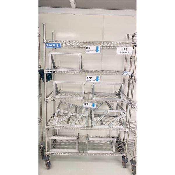 5 TIER MOBILE METRO RACK WITH EASILY ADJUSTABLE SHELVES AND ALUMINUM ...