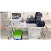 Image 1 : LARGE LOT OF OFFICE SUPPLIES; SEVERAL FILE ORGANIZERS, SONY SPEAKER DOCK, WULOO INTERCOM, LABLES