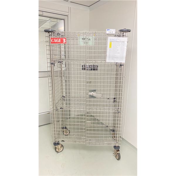 ULINE 4 TIER METAL MOBILE RACK WITH CAGE - Able Auctions