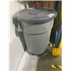 Image 2 : ULINE BARREL DOLLY, ROLLING GARBAGE BIN AND ASSORTED MOPS