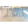 Image 3 : 4 FOLDING TABLES AND ONE ROUND TABLE