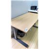 Image 2 : GREY AND BEIGE ELECTRIC SIT TO STAND DESK APPROX 5' X 2.5' (CONTENTS NOT INCLUDED)