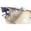 Image 2 : GREY AND BROWN ELECTRIC SIT TO STAND DESK APPROX 6' X 2.5' (CONTENTS NOT INCLUDED)