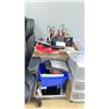 Image 2 : ROLLING OFFICE CHAIR, TV TABLE, 3 DRAWER PLASTIC ORGANIZER AND ASSORTED FILING ORGANIZERS