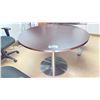 Image 1 : ROUND TABLE APPROX 3' CIRCUMFERENCE  AND 3 DRAWER MOBILE FILE CABINET