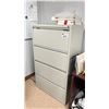 Image 2 : 4 DRAWER METAL FILE CABINET APPROX 2.5 X 4.5 AND 2 DRAWER DESK APPROX 4' X 2' (CONTENTS NOT