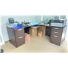Image 1 : L SHAPED DESK APPROX 5.5 X 5.5' WITH 2 DRAWERS (CONTENTS NOT INCLUDED)
