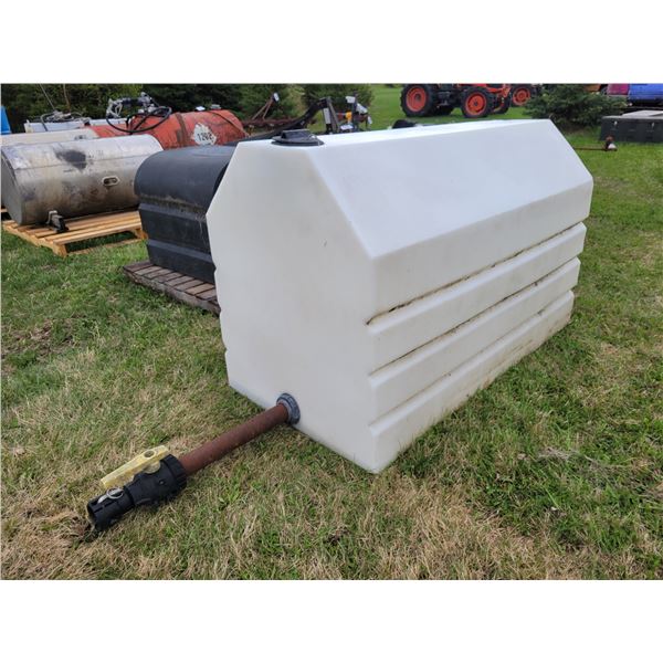 White poly tank c/w shut-off valve