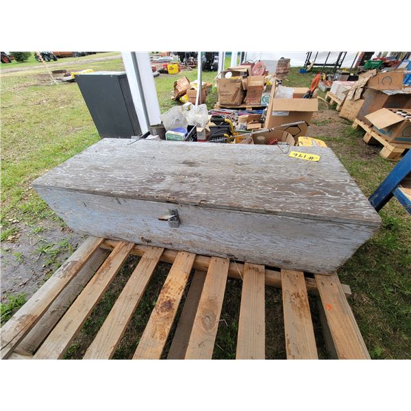 Wood box c/w cutters, antenna's, hyd. Motors & misc.