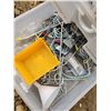 Image 8 : Various tapes, hardware, hinges, peg hooks, nails and small plastic 4-drawer containers